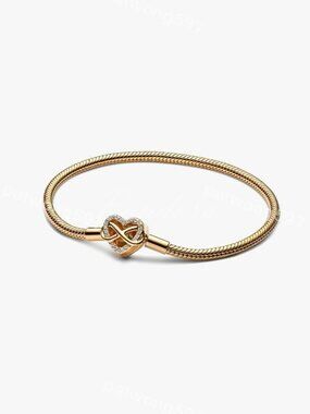 Pandora Sparkling Infinity Heart Clasp Snake Chain Bracelet